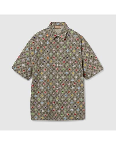 Gucci Cotton Poplin Shirt With Print - Multicolour