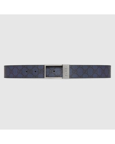 Gucci Cintura GG Con Fibbia Rettangolare - Blu