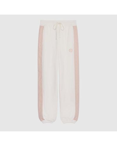 Gucci GG Felted Cotton Jersey Track Bottoms - White