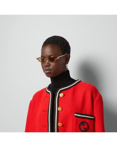 Gucci Cat-eye Frame Sunglasses - Red