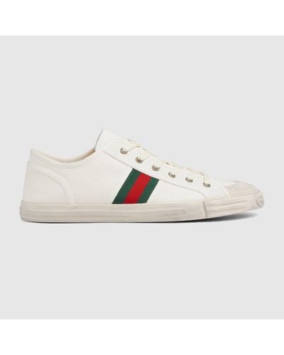 Gucci Sneaker Con Nastro Web - Bianco