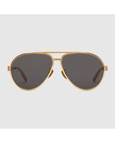 Gucci Sonnenbrille Mit Rahmen Im Pilotenstil - Grau