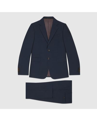 Gucci Anzug Aus Wolle Und Mohair - Blau