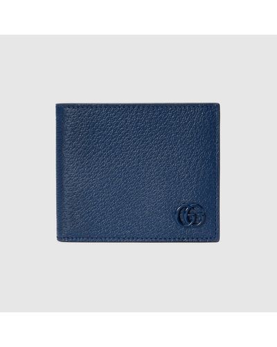 Gucci GG Marmont Faltbrieftasche Aus Leder - Blau