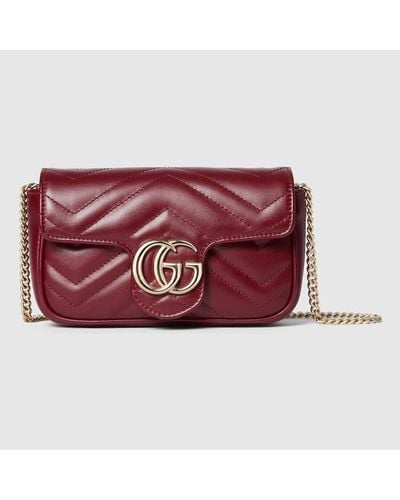 Gucci GG Marmont Super-Mini-Tasche - Rot