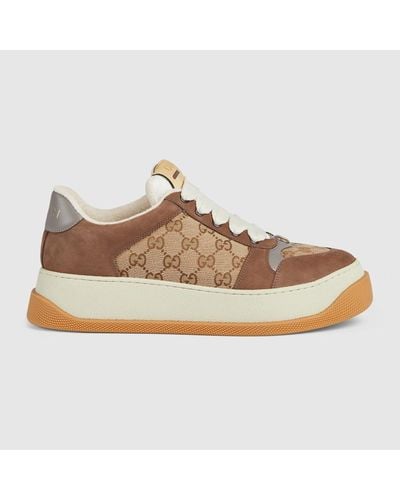 Gucci Zapatilla Screener con GG Para Hombre - Marrón