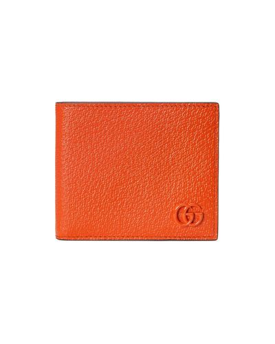 Gucci Gg marmont faltbrieftasche aus leder - Orange