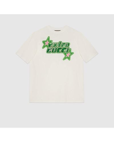 Gucci T-shirt In Jersey Di Cotone - Bianco