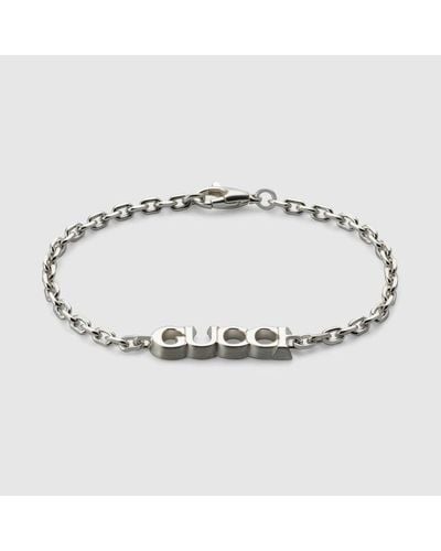 Gucci Bracciale A Catena Con Scritta - Metallizzato