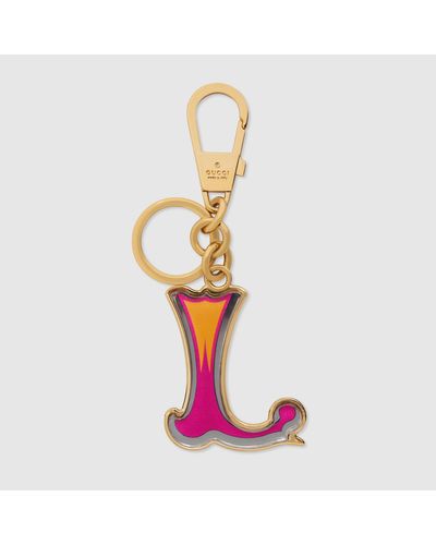 Gucci Schlüsselanhänger Mit Buchstaben L Aus Plexiglas - Pink