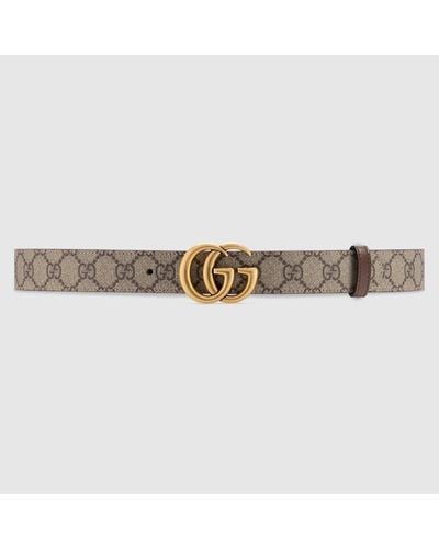 Gucci GG Marmont Reversible Belt - Natural