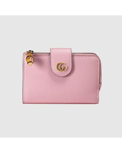 Gucci Mittelgroße Brieftasche mit Doppel G und Bambus - Pink