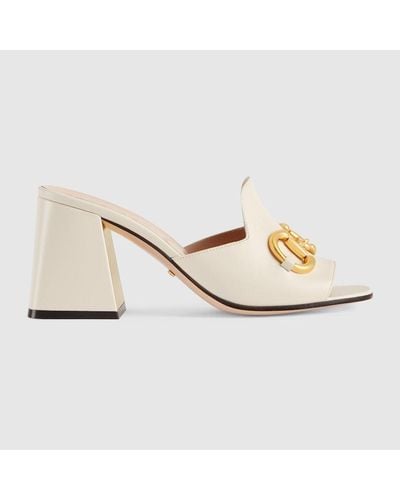 Gucci Slide Sandal With Horsebit - White
