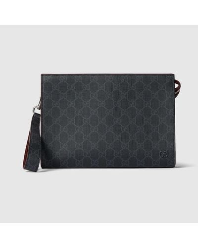Gucci GG Pouch With GG Detail - Black