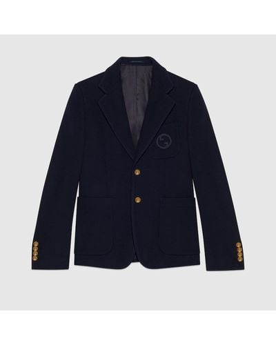 Gucci Cotton Jersey Formal Jacket - Blue