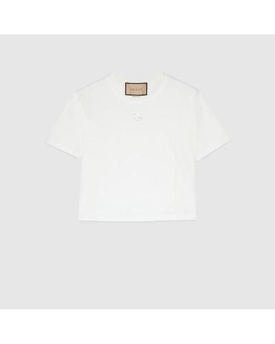 Gucci T-Shirt Aus Baumwolljersey - Weiß