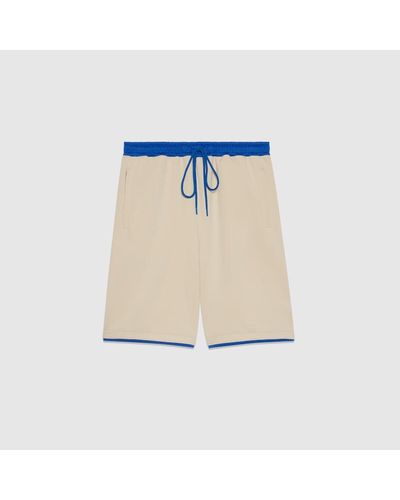 Gucci Neoprene Basketball Shorts With Web - Blue