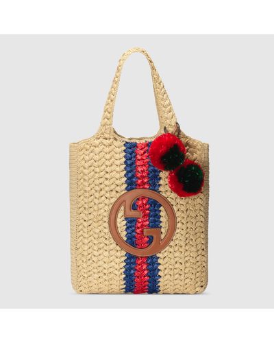 Gucci Tote Bag With Round Interlocking G - Red