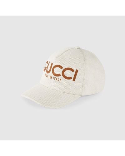 Gucci Baseball Hat With Print - White