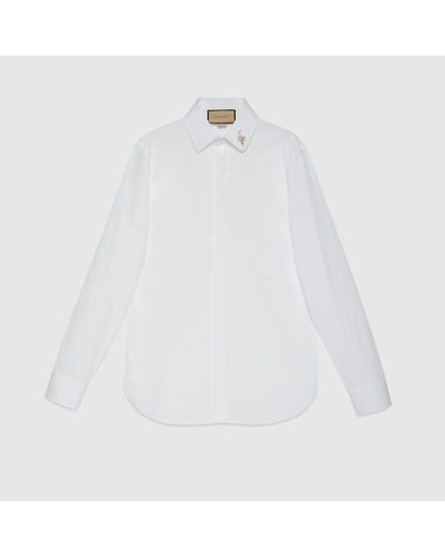 Gucci Anzughemd Aus Baumwollpopeline - Weiß