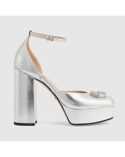 Gucci Platform Pump With Double G - White