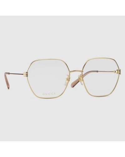 Gucci Übergroßes, geometrisches Brillengestell - Mettallic