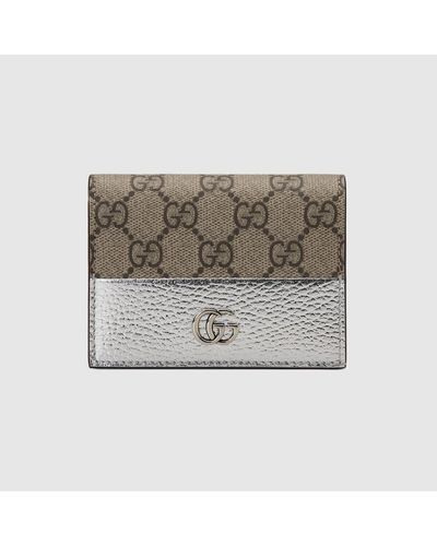 Gucci Portefeuille Porte-cartes GG Marmont - Métallisé