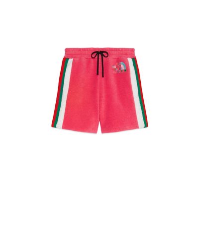 Gucci The North Face x Shorts aus Fleece - Rot