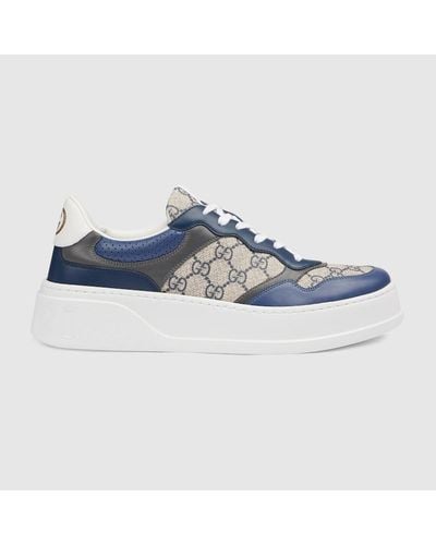 Gucci Chunky Canvas & Leather Low-top Sneakers - Blue