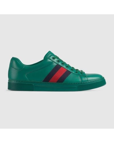 Gucci Sneaker Ace Con Dettaglio Web - Verde
