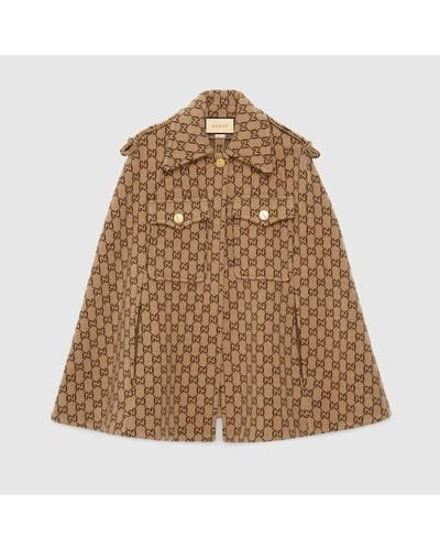 Gucci GG Wool Cape - Natural