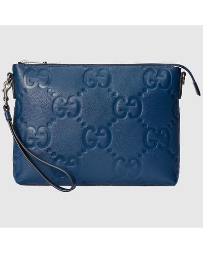 Gucci Jumbo GG Medium Messenger Bag - Blue