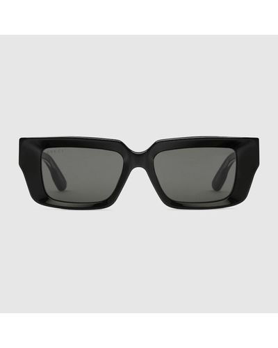 Gucci Sonnenbrille Mit Rechteckigem Rahmen - Schwarz