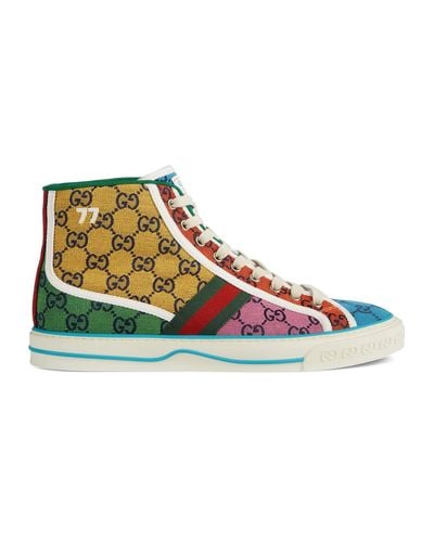 Gucci GG Multicolour Tennis 1977 High-top Trainers - Yellow