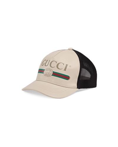 Gucci Gorra de Béisbol de Piel Print - Blanco