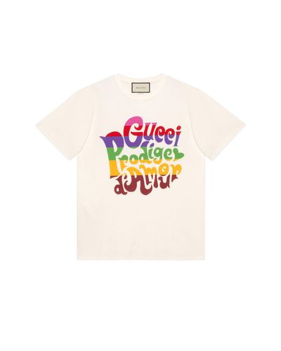 Gucci T-shirt con stampa ' Prodige d'Amour' - Bianco