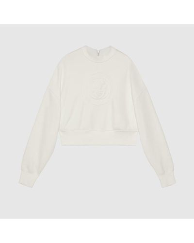 Gucci Jersey Sweatshirt With Interlocking G - White