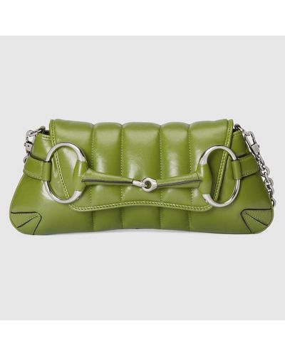 Gucci Horsebit Chain Small Shoulder Bag - Green