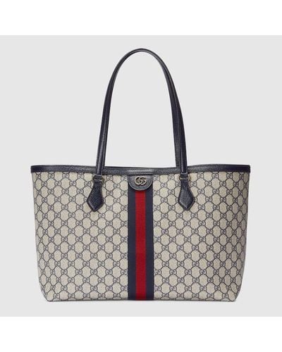 Gucci Cabas GG Ophidia Taille Moyenne - Gris