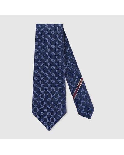 Gucci Krawatte Mit GG-Muster - Blau
