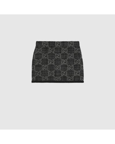 Gucci Falda de Tweed con GG - Negro