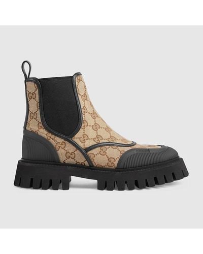 Gucci GG Canvas Ankle Boot - Black