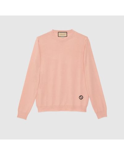 Gucci Wool Sweater With Interlocking G - Pink
