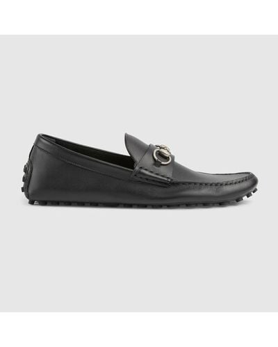 Gucci Byorn Horsebit-embellished Leather Driving Shoes - Black