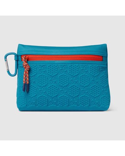 Gucci Pouch In Tessuto Scuba GG Misura Piccola - Blu