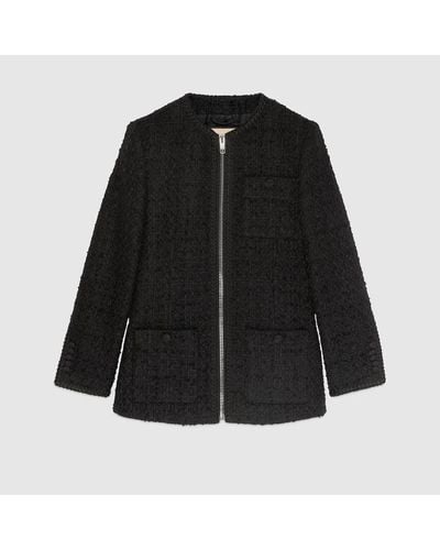 Gucci Tweed Wool Jacket - Black