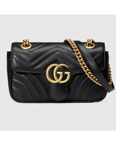 Gucci Mini-Tasche GG Marmont Aus Matelassé - Schwarz