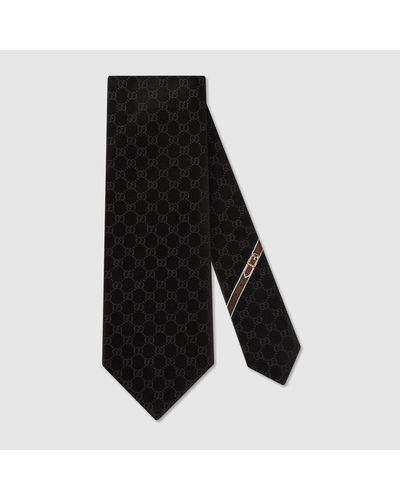 Gucci Corbata con Diseño GG - Negro