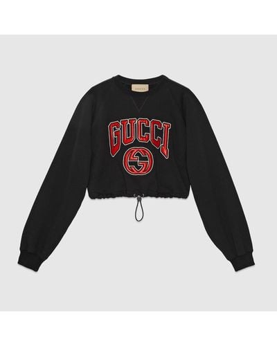 Gucci Sweatshirt Aus Jersey Mit Stickerei - Schwarz