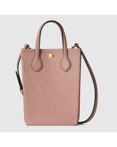 Gucci GG Super Mini Bag With Strap - Pink